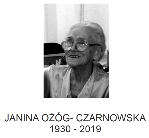 Janina Ożóg-Czarnowska nie żyje